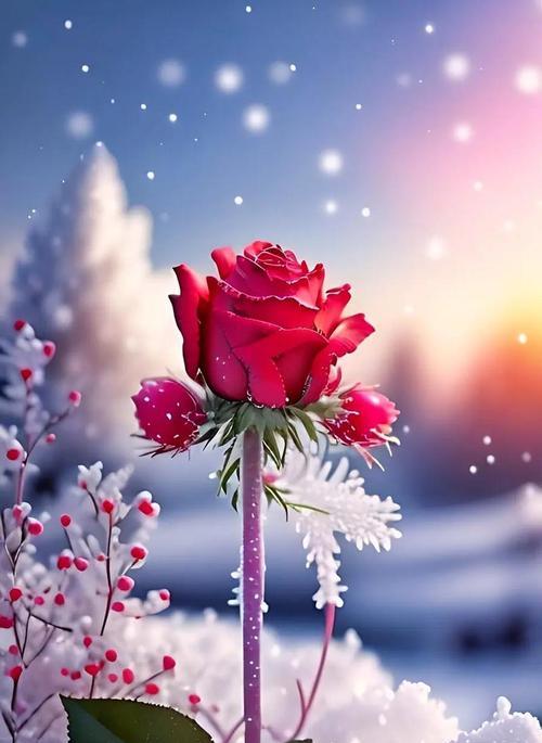 雪地里生长的玫瑰花有何寓意？