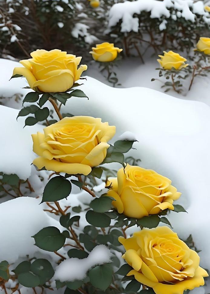 雪地里生长的玫瑰花有何寓意？
