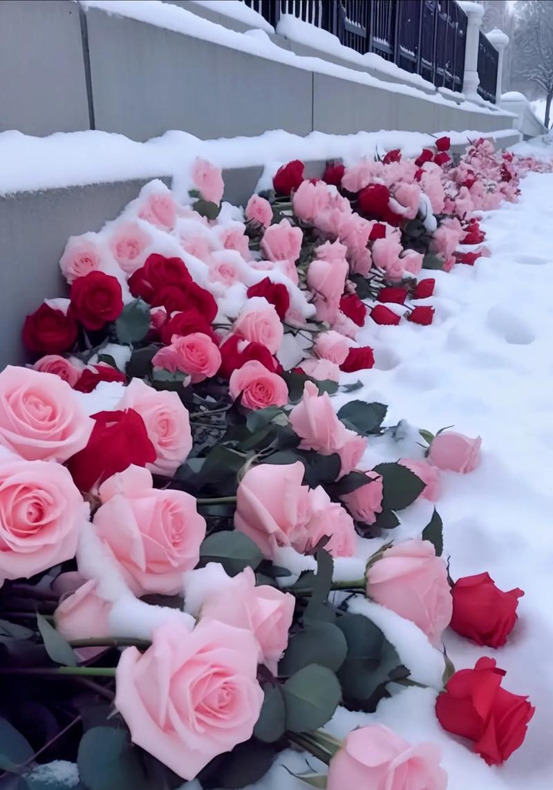 雪地里生长的玫瑰花有何寓意？